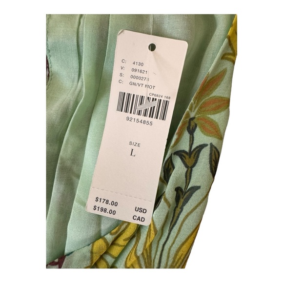 ANTHROPOLOGIE | NWT The Somerset Halter Maxi Dress in Green Motif, Size Large - Picture 9 of 12